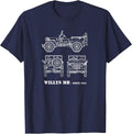 1941 Willy's MB WWII Army T-Shirt - Navy Blue