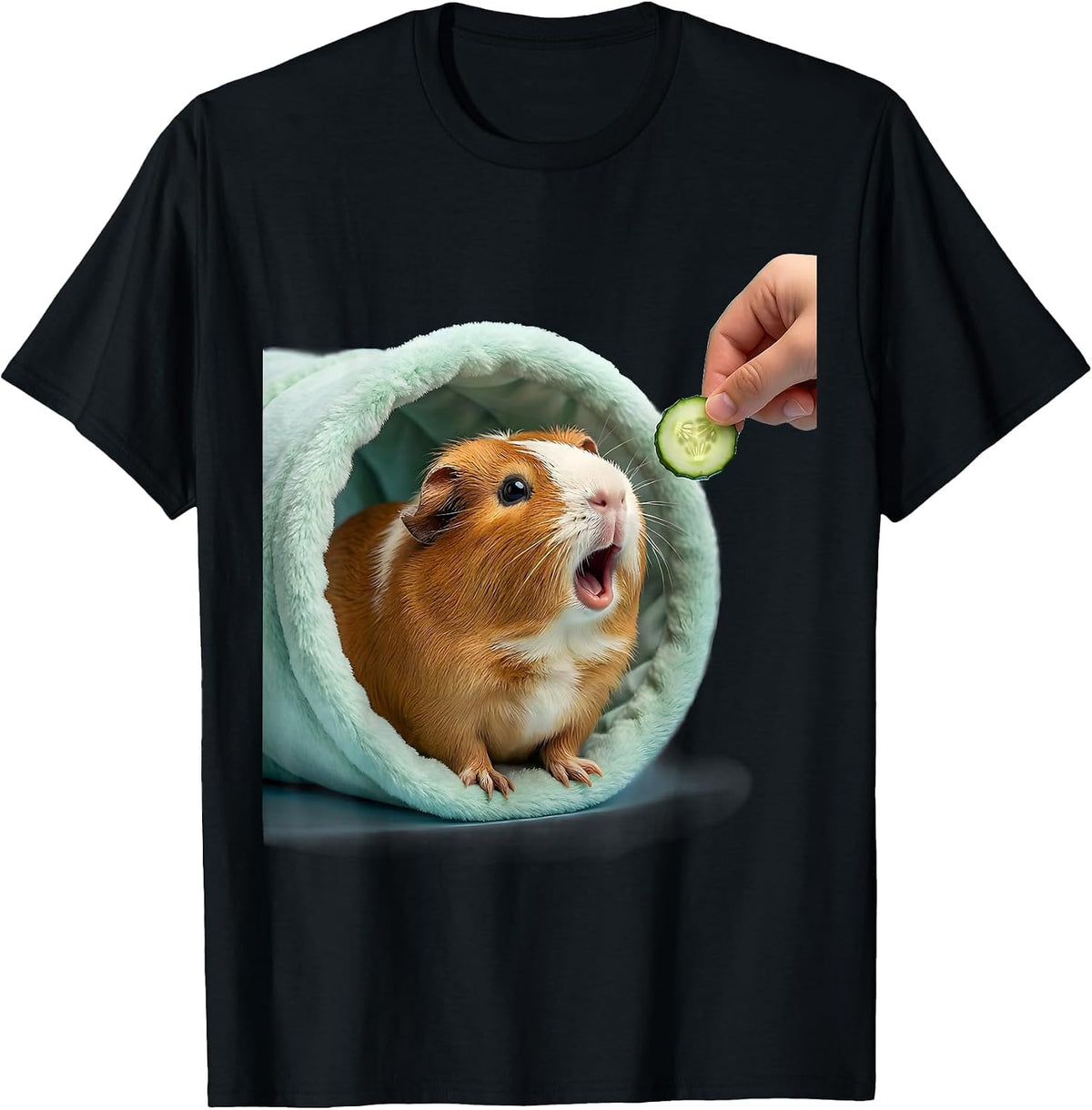 Men's Cute Kawaii Tailless Guinea Pig Pet Lover Humor T-Shirt - Black