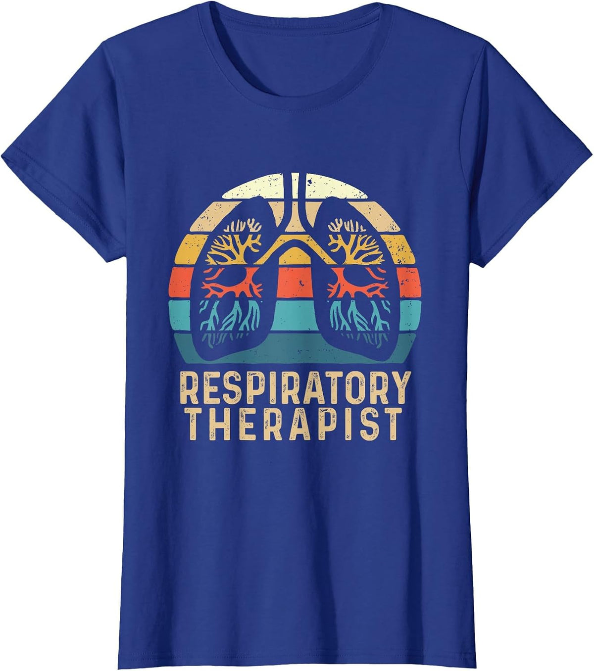 Respiratory Therapist - Retro Vintage Lungs Pulmonology RT T-Shirt - Royal Blue