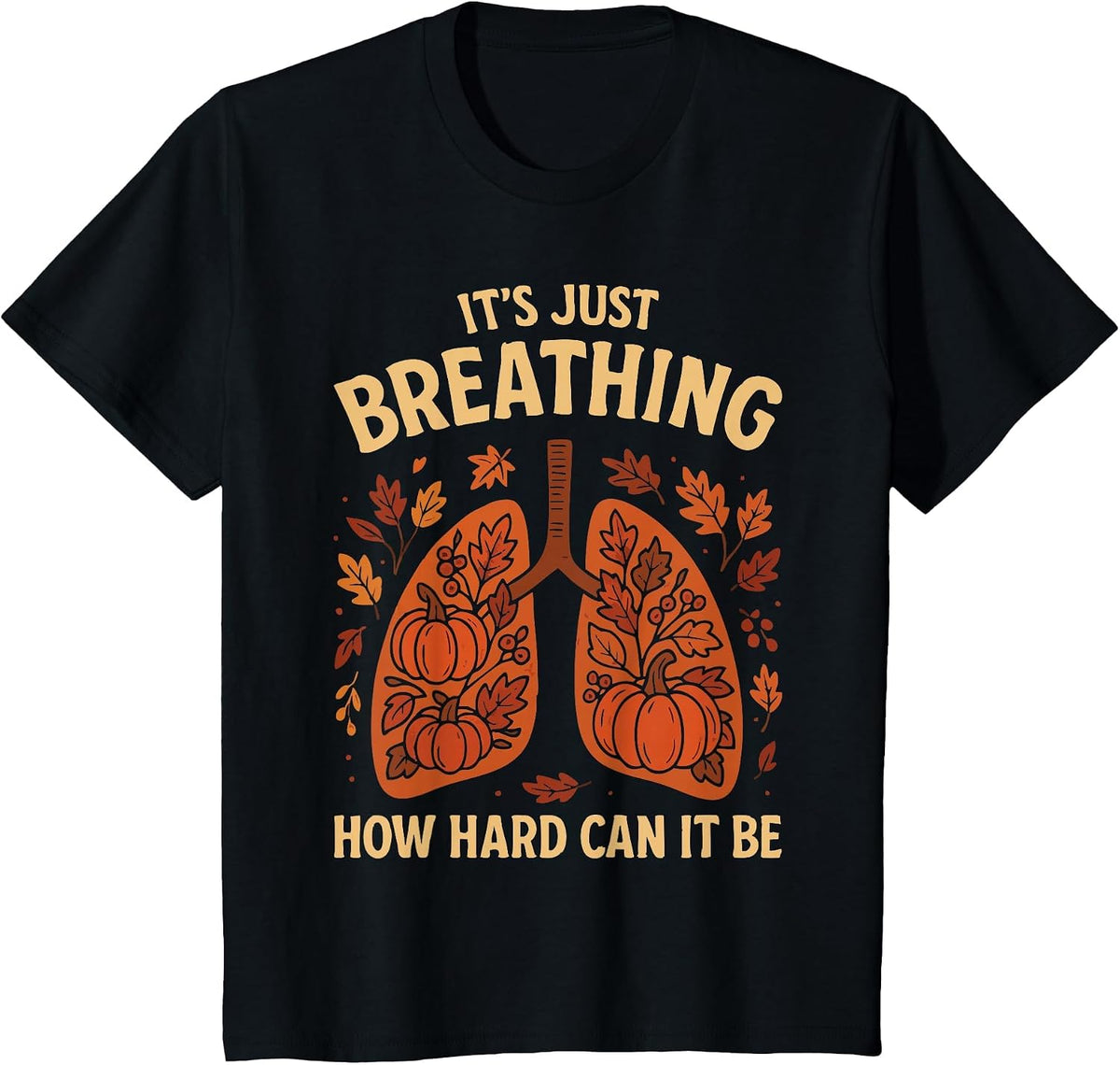 Respiratory Therapist Fall Lung Thanksgiving Pulmonologist T-Shirt - Black