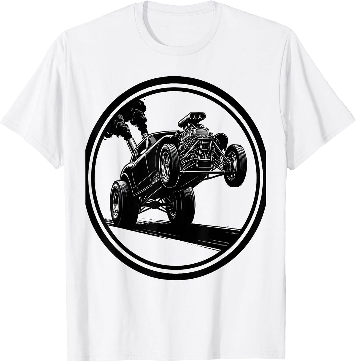 Men's Dragster Launch Off Starting Line Graphic T-Shirt - White
