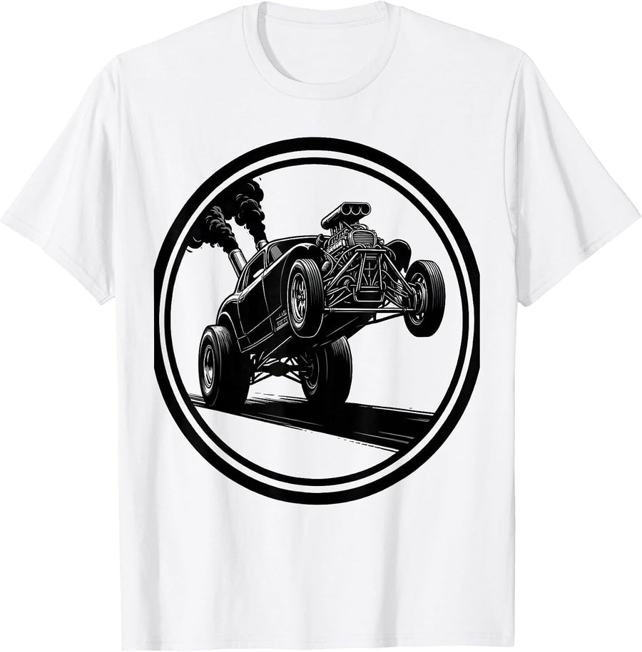 Men's Dragster Launch Off Starting Line Graphic T-Shirt - White