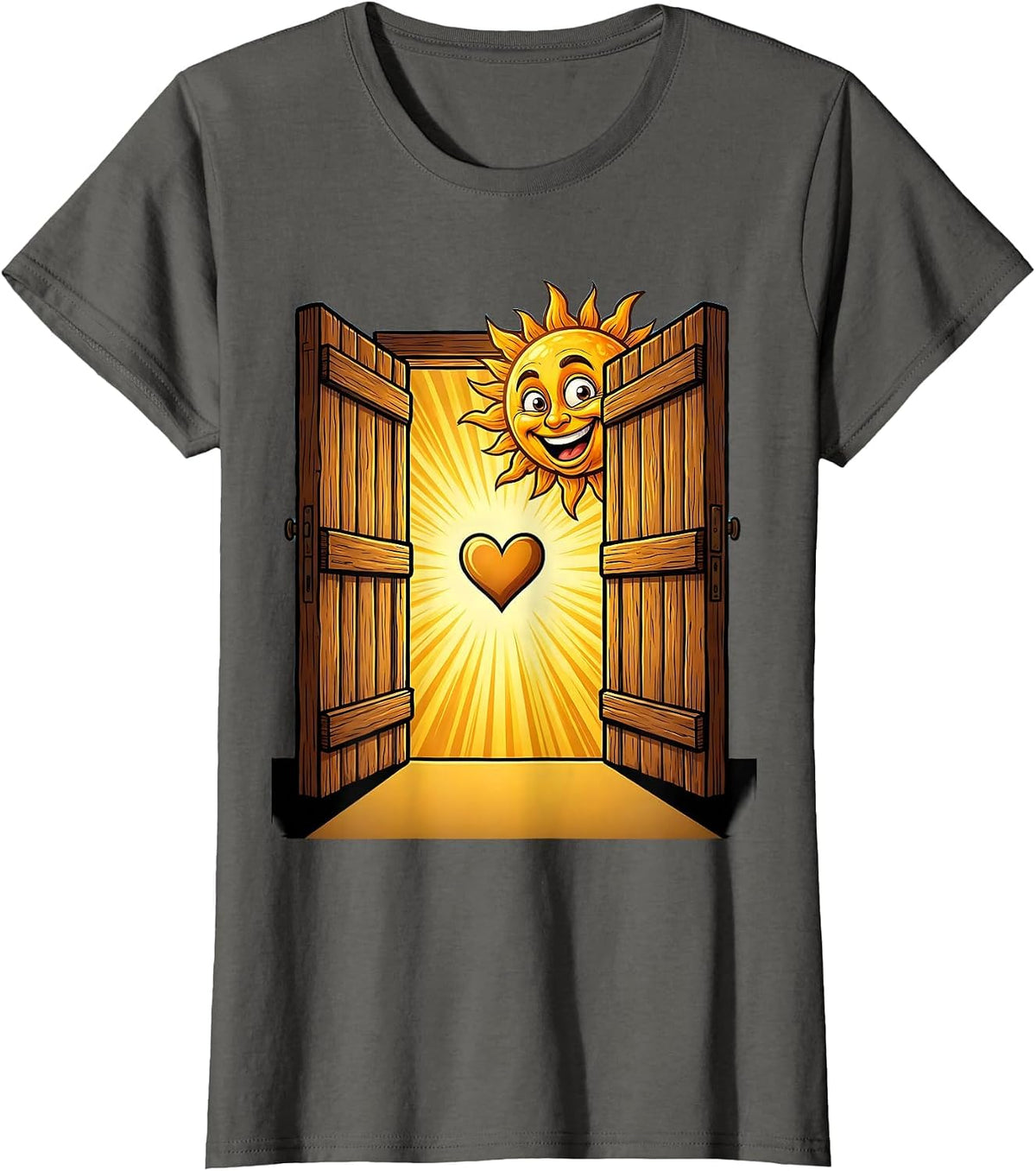 Women's School Counselor Open Door Sunlight Graphic T-Shirt - Asphalt Grey