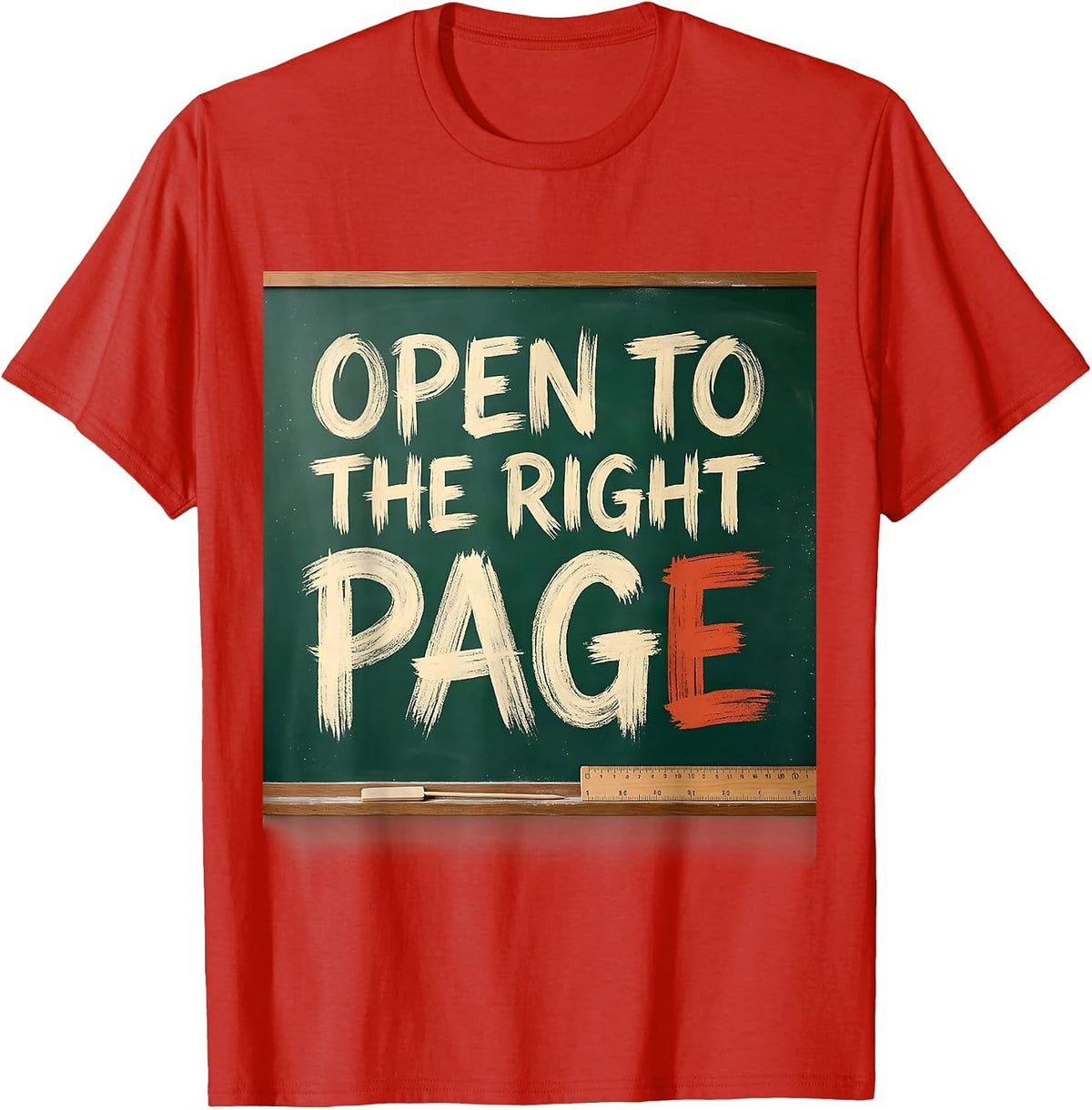 Men's Open To The Right Page Funny Teacher Humor Appreciation T-Shirt - Red