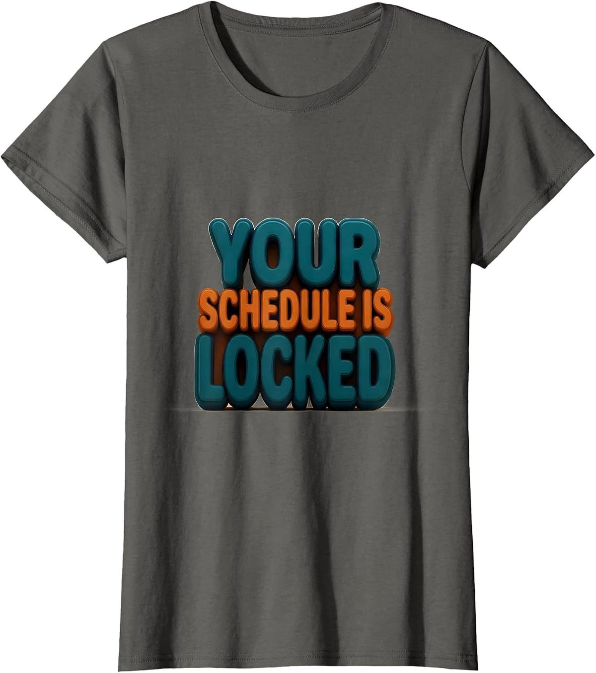 Women's Your Schedule Is Locked Groovy School Counselor Funny Back T-Shirt - Asphalt Grey