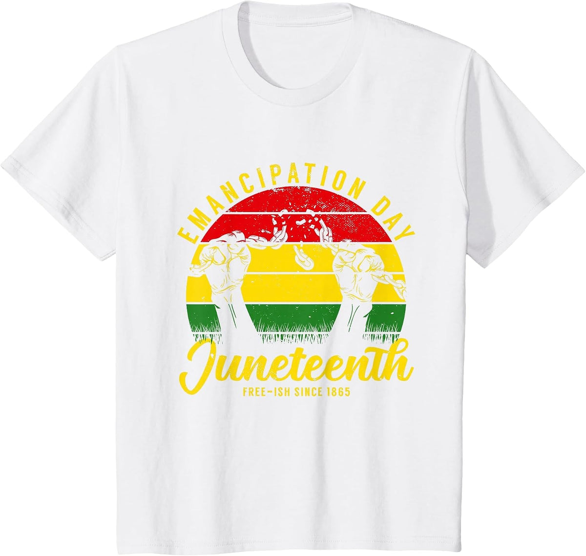 Juneteenth Emancipation Tag Vintage Cool Melanin Black S T-Shirt - White