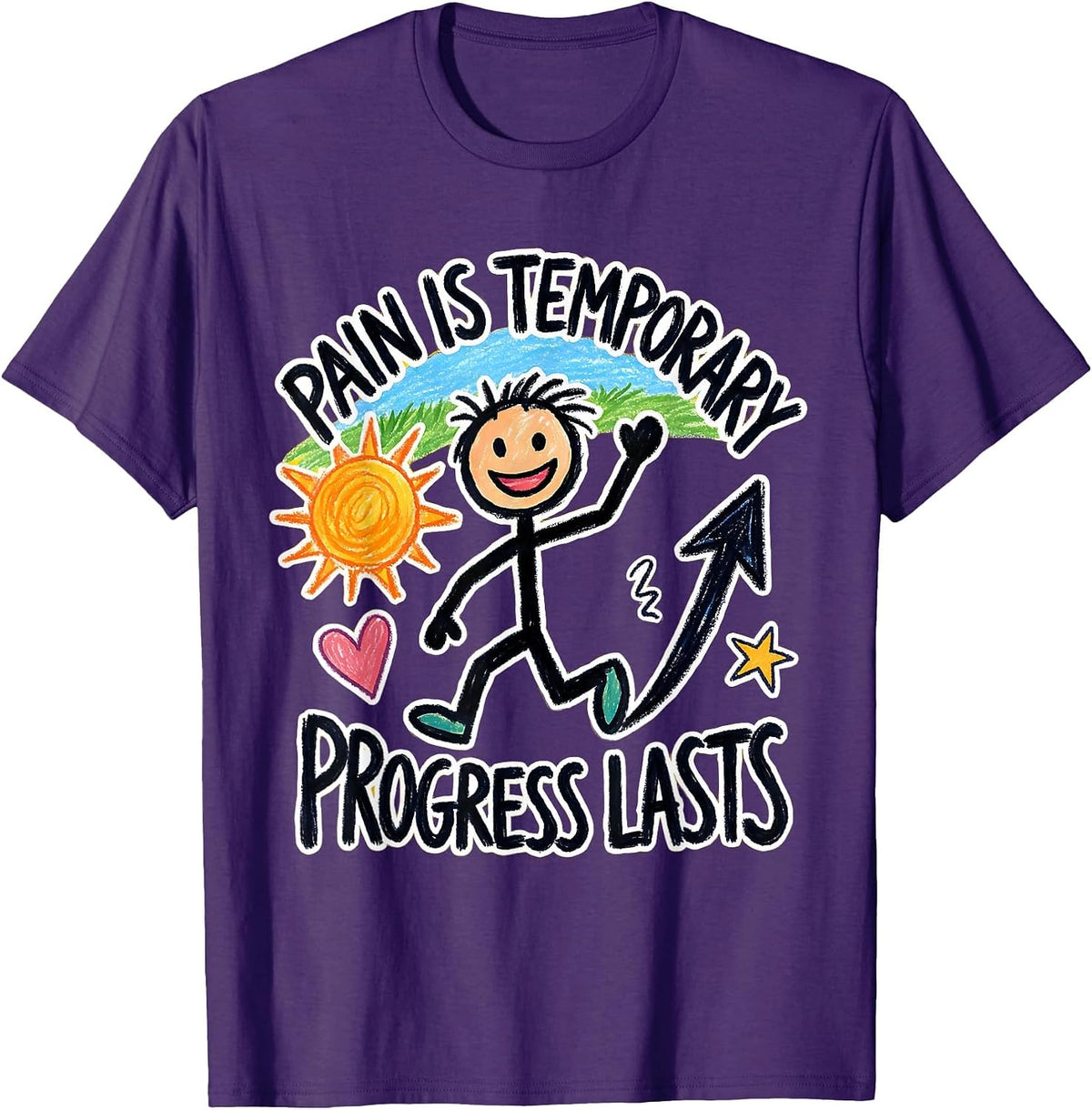 Men's Pain Is Temporary Progress Lasts Physical Therapy T-Shirt - Purple