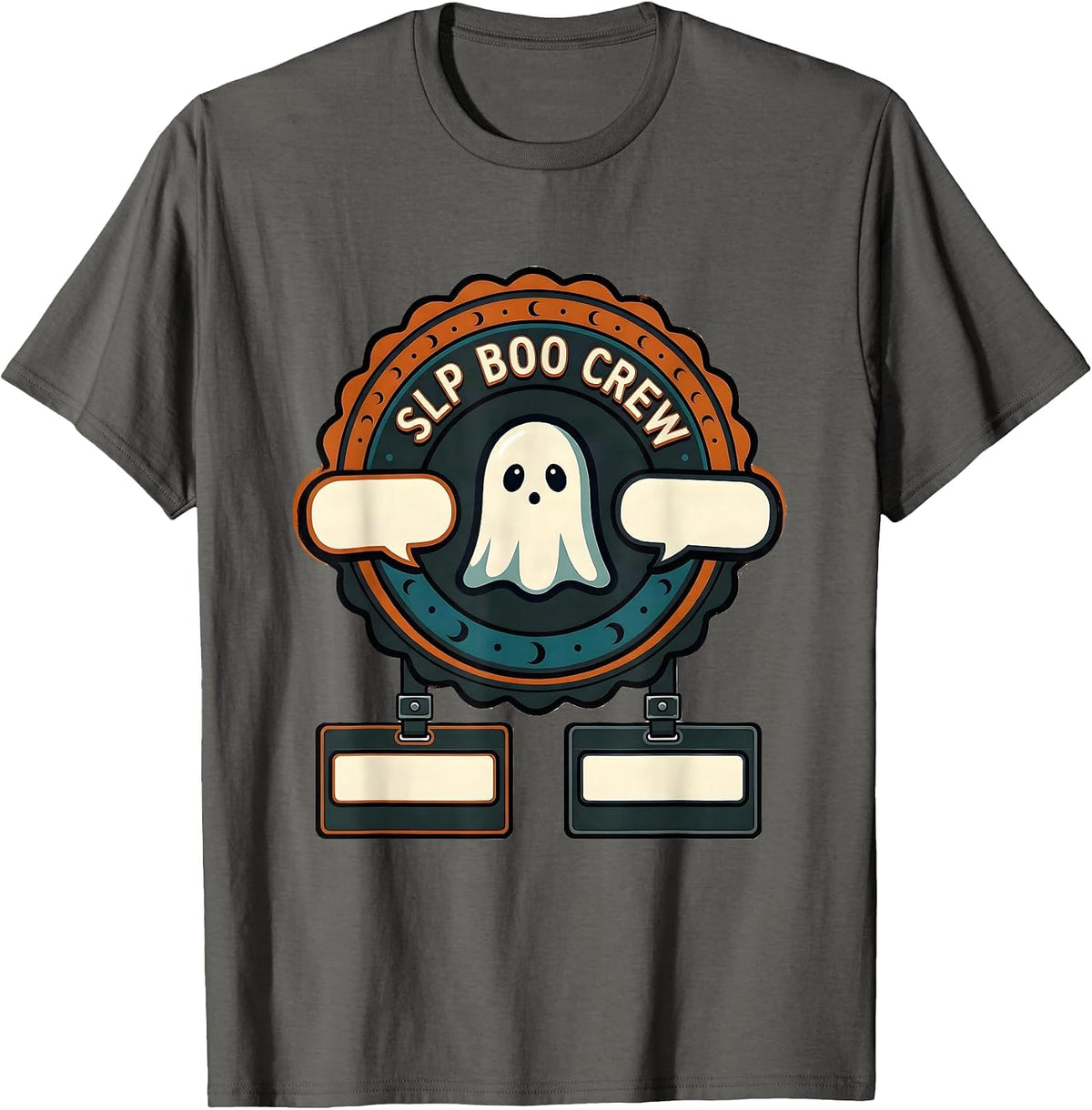 SLP Boo Crew Para Normal Activities Halloween SpEd T-Shirt - Asphalt Grey