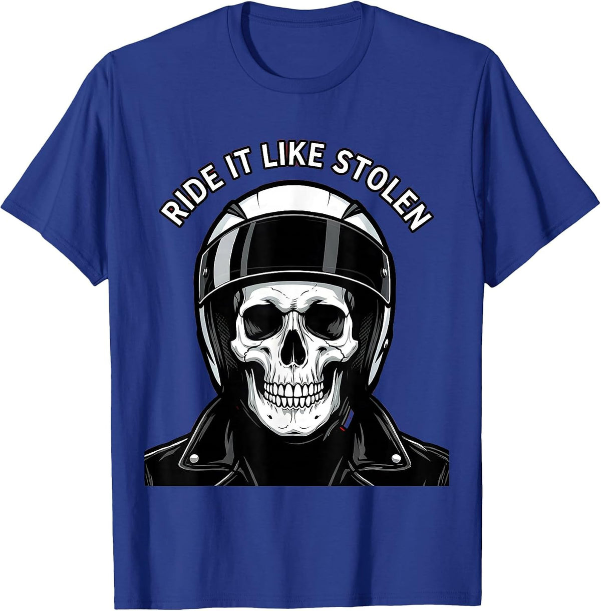 Men's Ride It Like Stolen Motorcycle Biker Design T-Shirt - Royal Blue