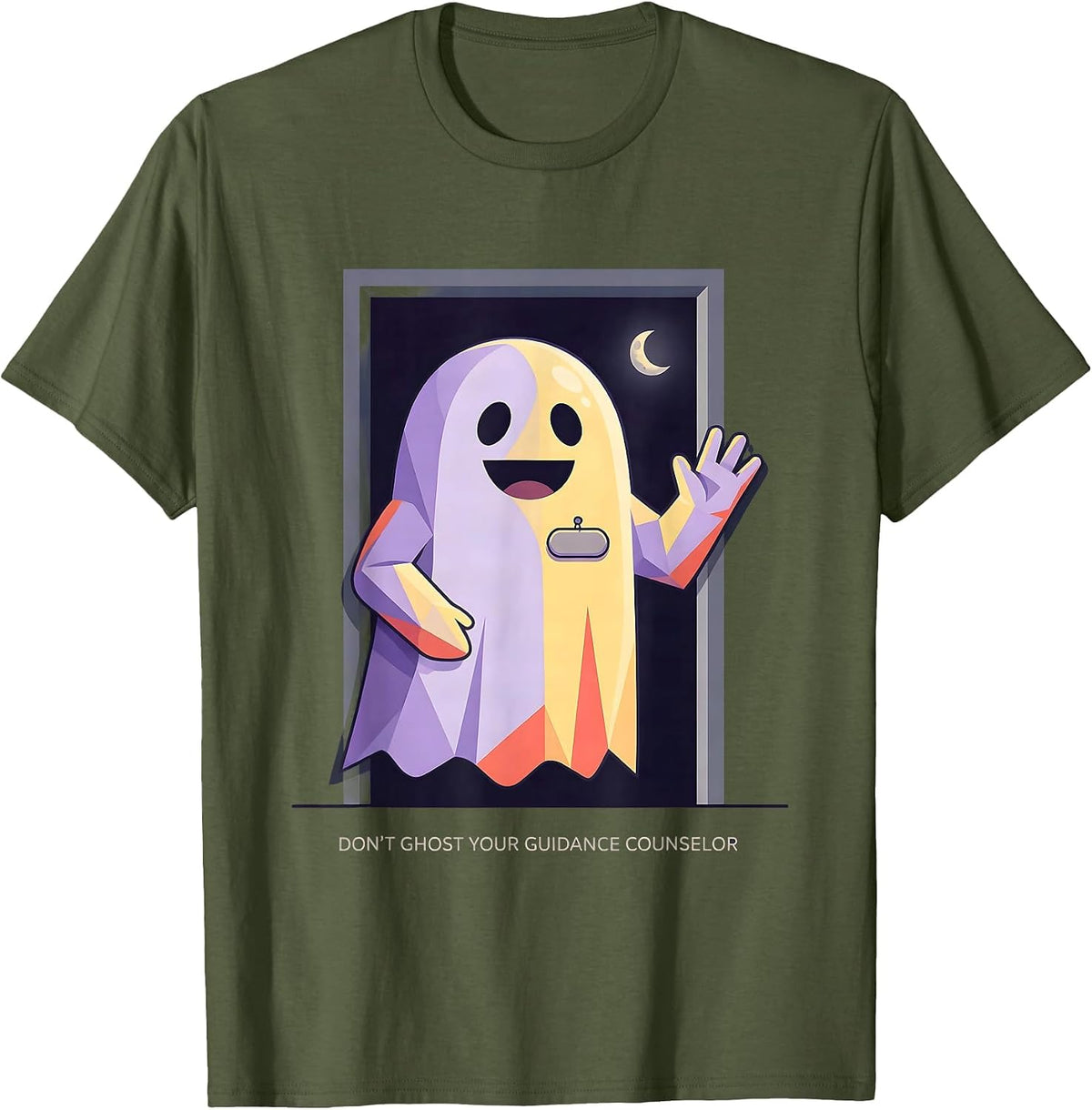 Men's Don't Ghost Your Guidance Counselor Funny Mental Health T-Shirt - Olive Green
