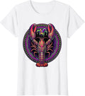 Women's Mardi Gras Crawfish Jester Crown Illustration T-Shirt - White