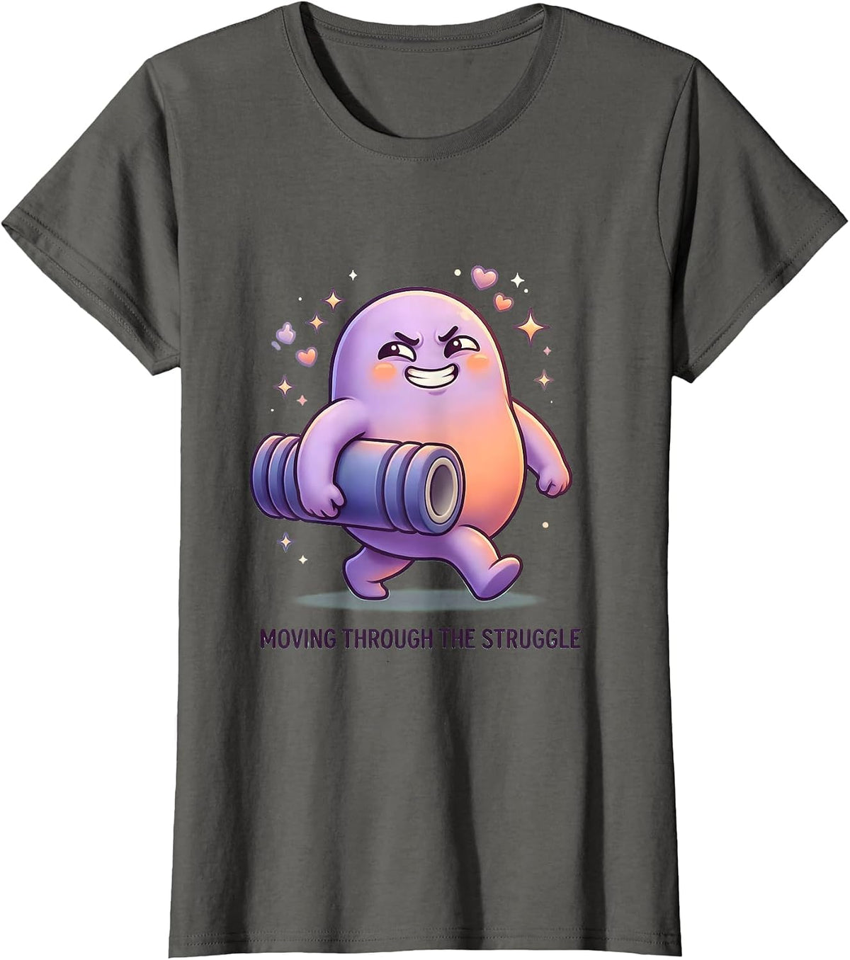 Women's Moving Through the Struggle Physical Therapy Design T-Shirt - Asphalt Grey