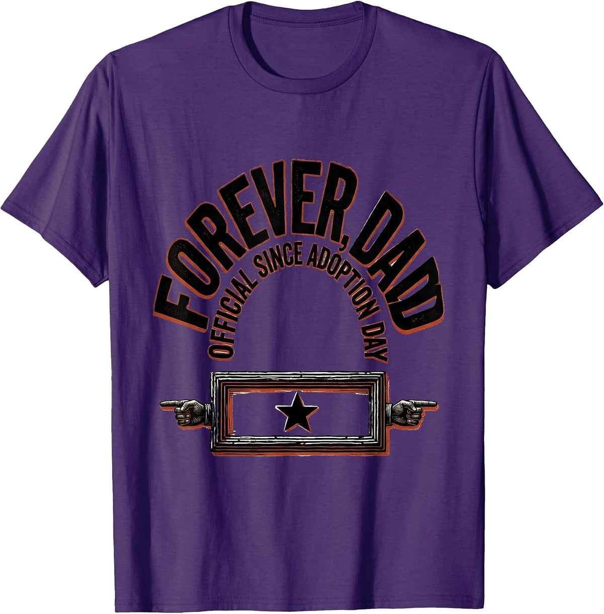 Forever Dad, Official Since Adoption Day Adoptive Parent T-Shirt - Purple