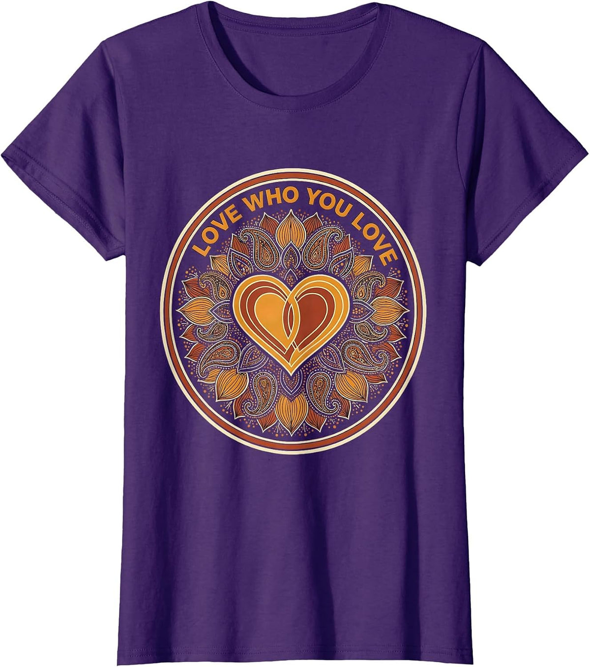 Women's Love Who You Love Pride Flag Design T-Shirt - Purple