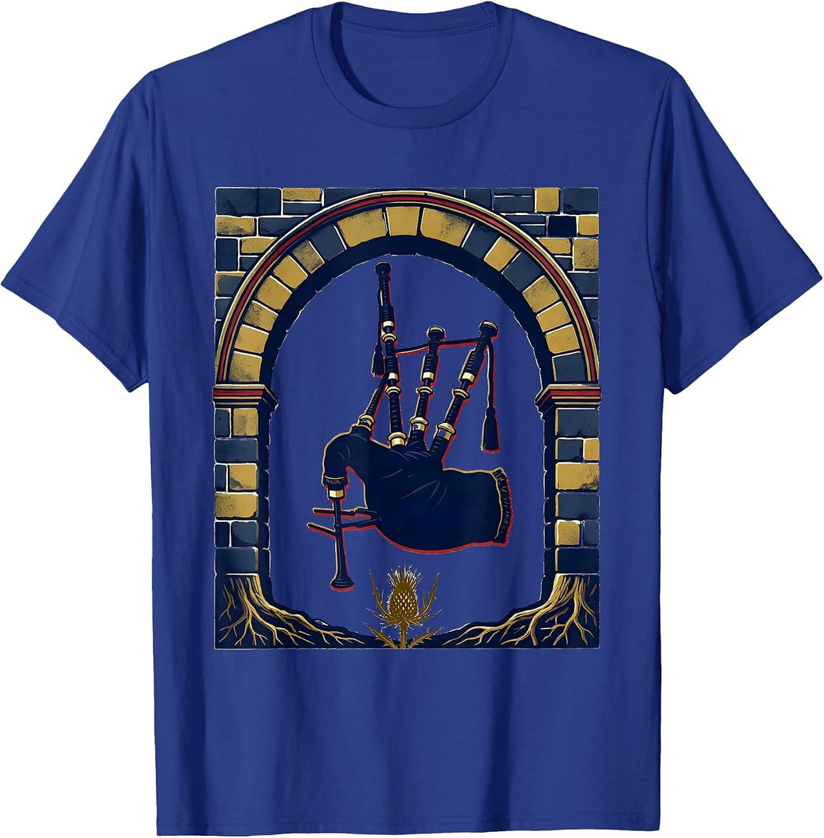 Scottish Bagpipe Heritage Pride Clan Gathering T-Shirt - Royal Blue