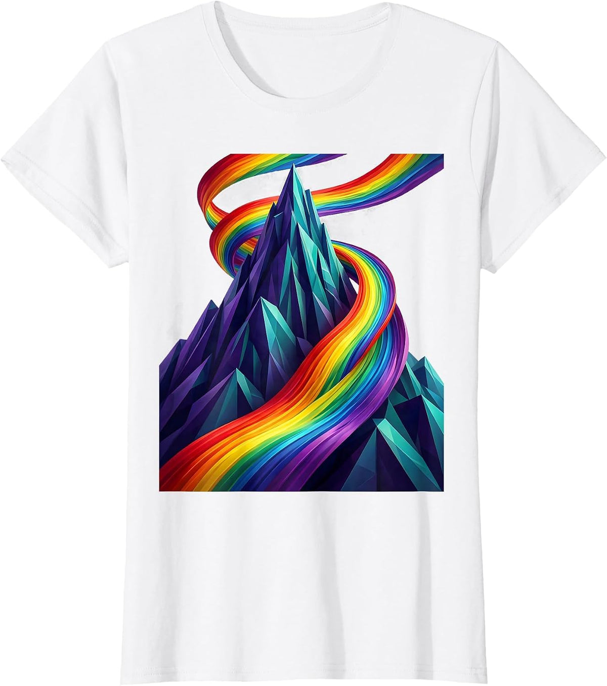Autism Awareness Mountain Peak Ribbon Colors T-Shirt - White