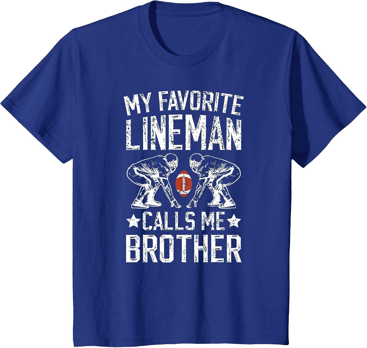 Proud Football Lineman Brother of A Football Lineman Bro T-Shirt - Royal Blue