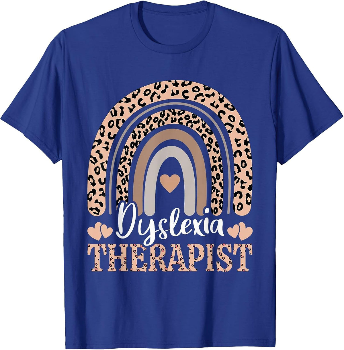 Dyslexia Teacher Therapist Rainbow Back to School Cute T-Shirt - Royal Blue
