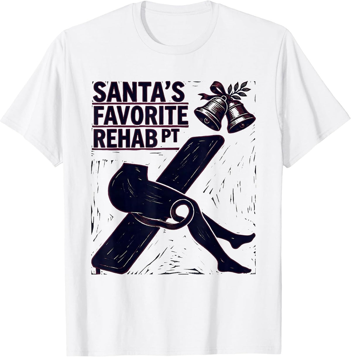 Men's Santa's Favorite Rehab PT Funny Physical Therapist Christmas T-Shirt - White