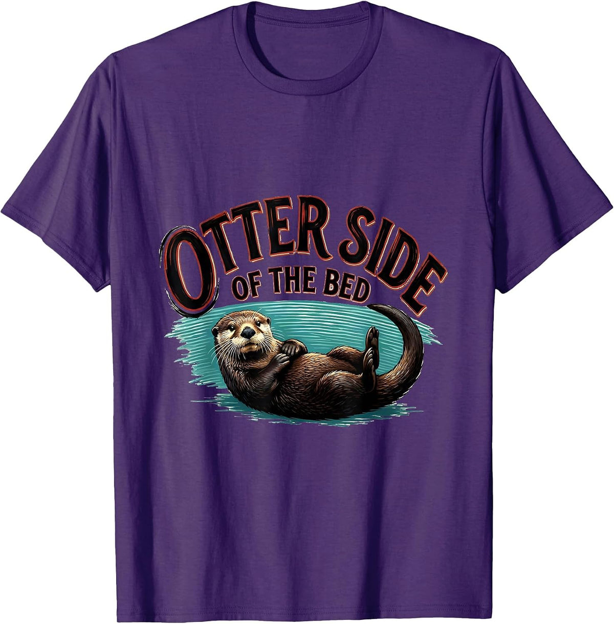 Men's Otter Side Of The Bed Funny Otter Lover Nature Humor Gift T-Shirt - Purple