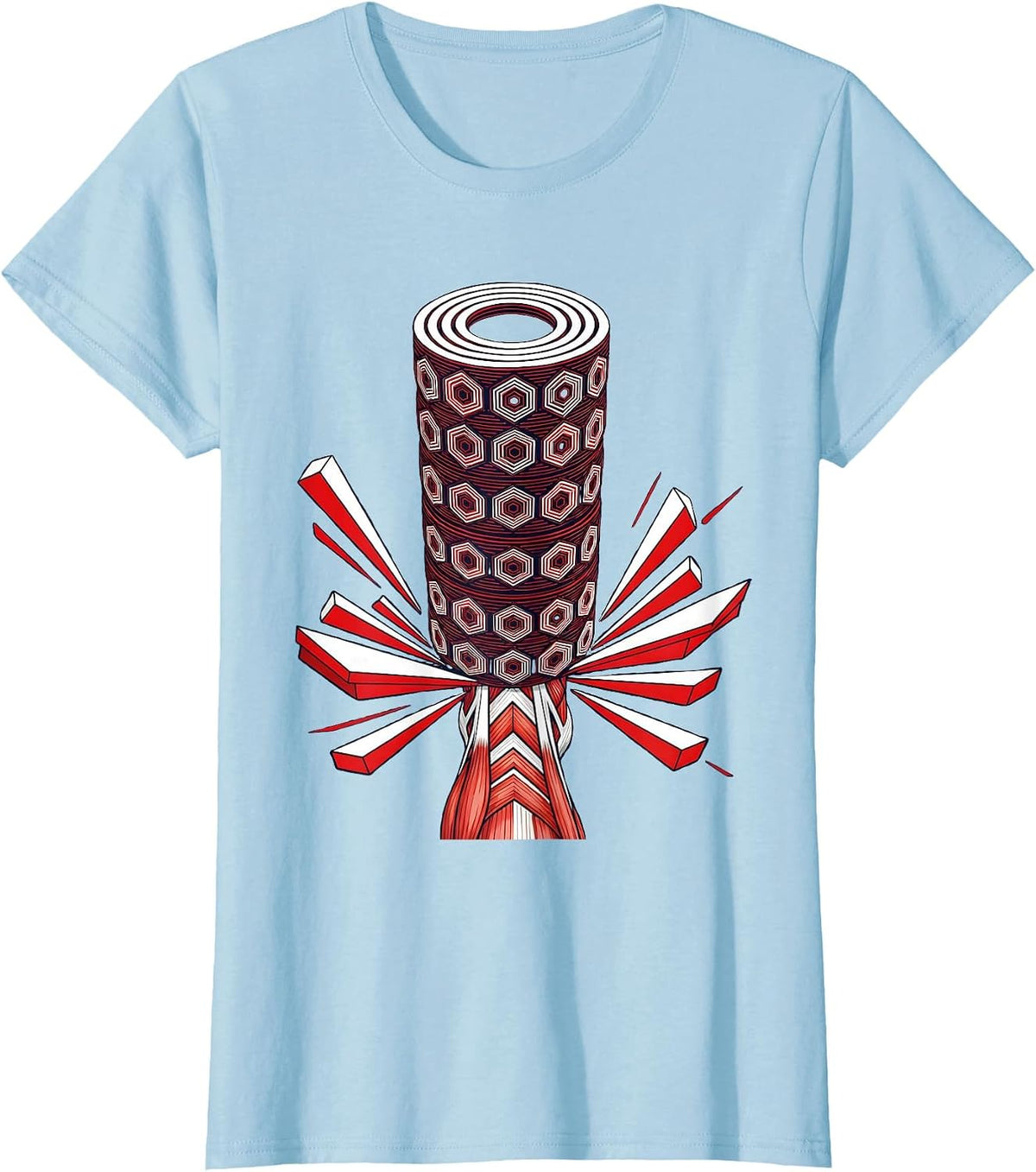 Foam Roller Leg Muscle Anatomy Physical Therapy T-Shirt - Baby Blue