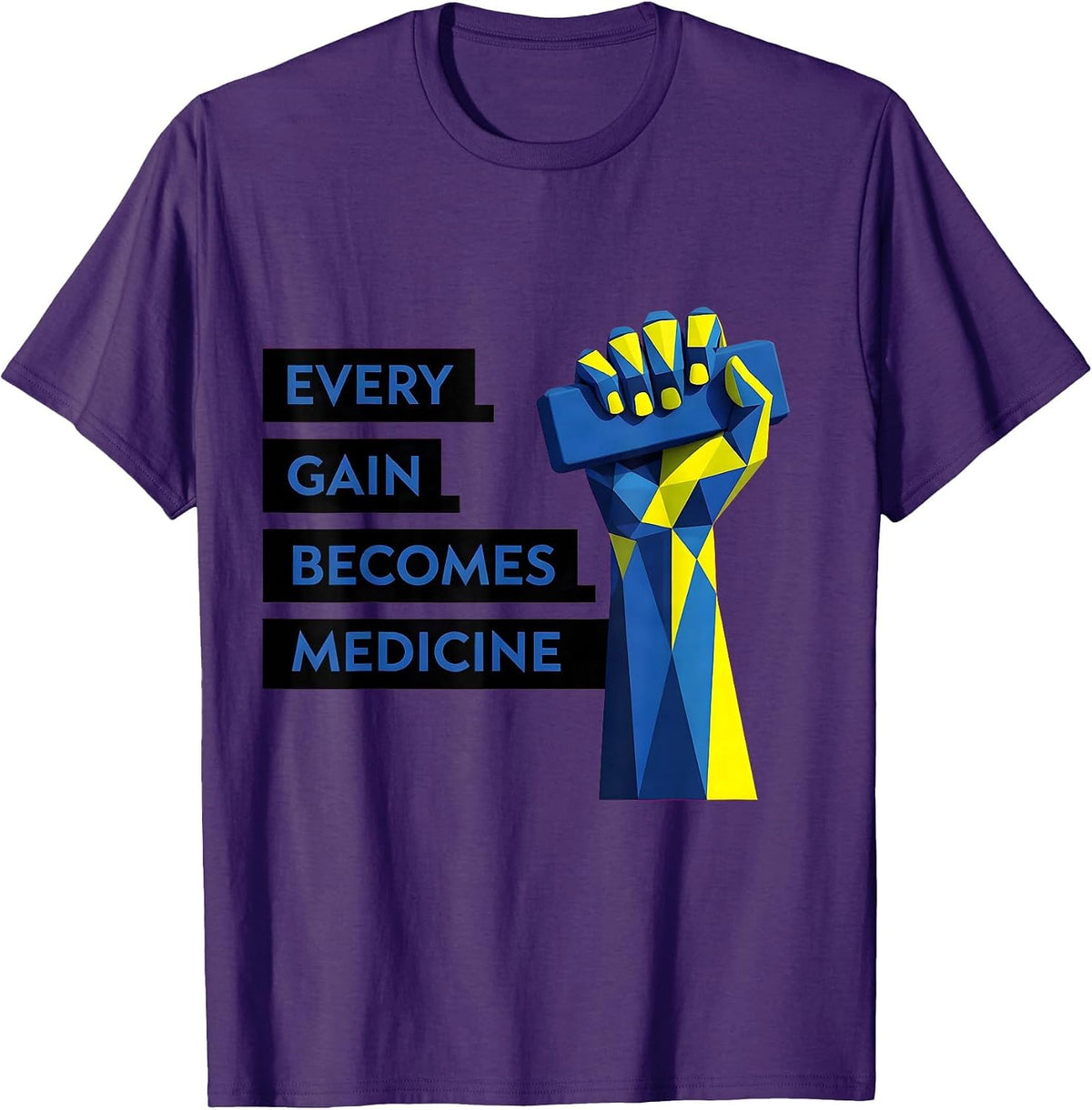 Every Gain Becomes Medicine Geometric Physical Therapy PT T-Shirt - Purple