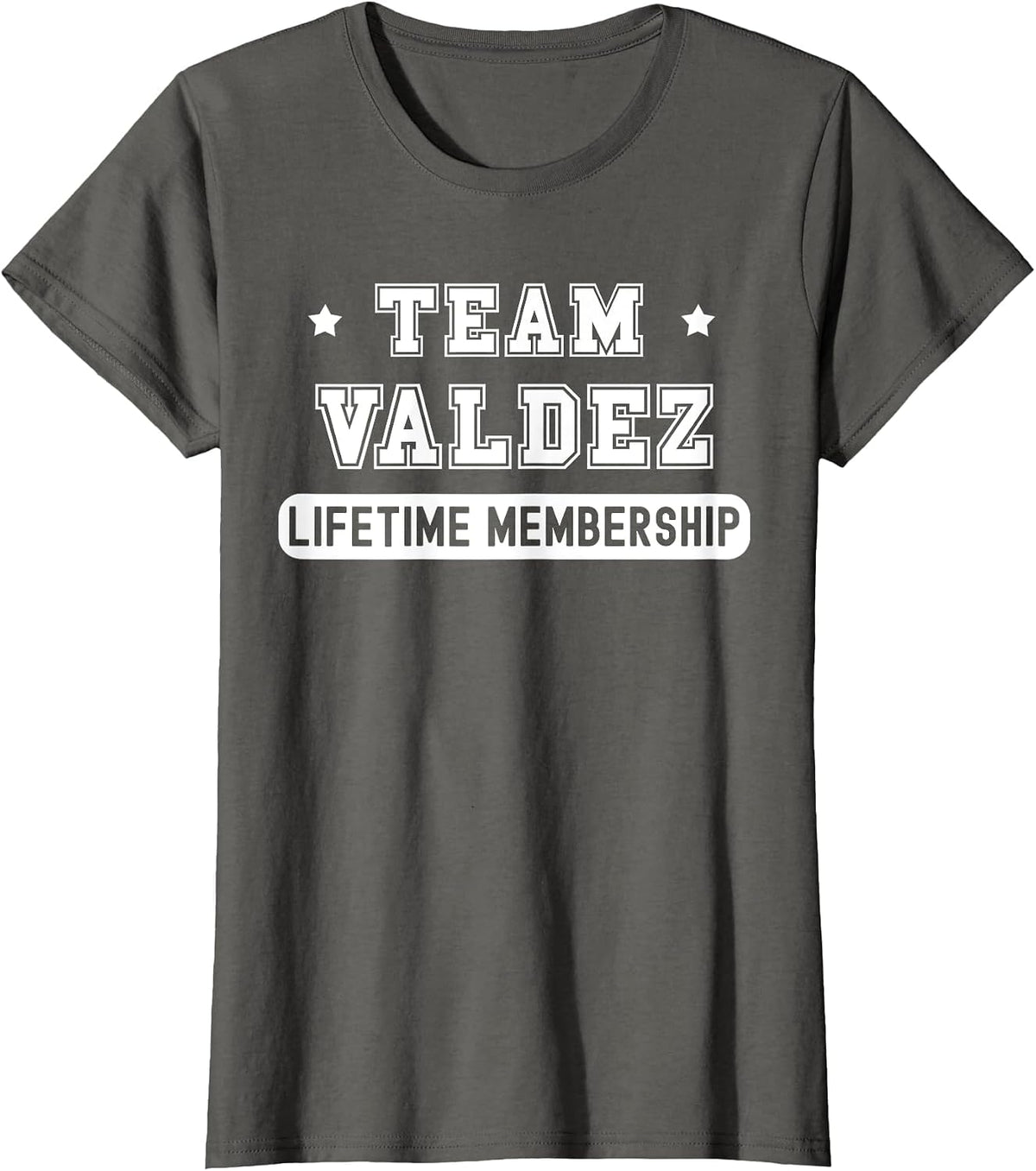 Team Valdez Lifetime Membership Funny Family Last Name T-Shirt - Asphalt Grey