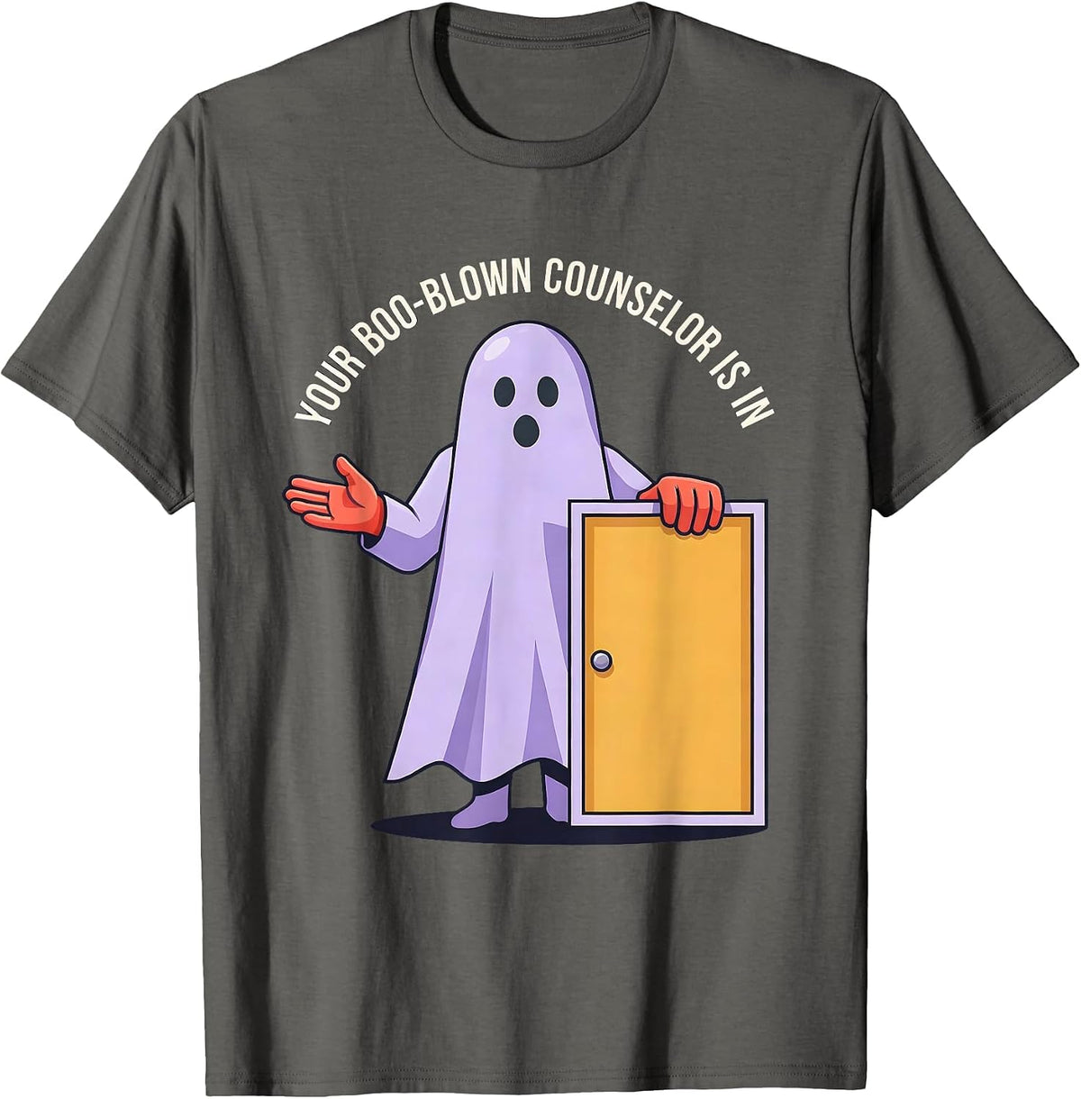Your Boo-Blown Counselor Is In Halloween School Counselor T-Shirt - Asphalt Grey