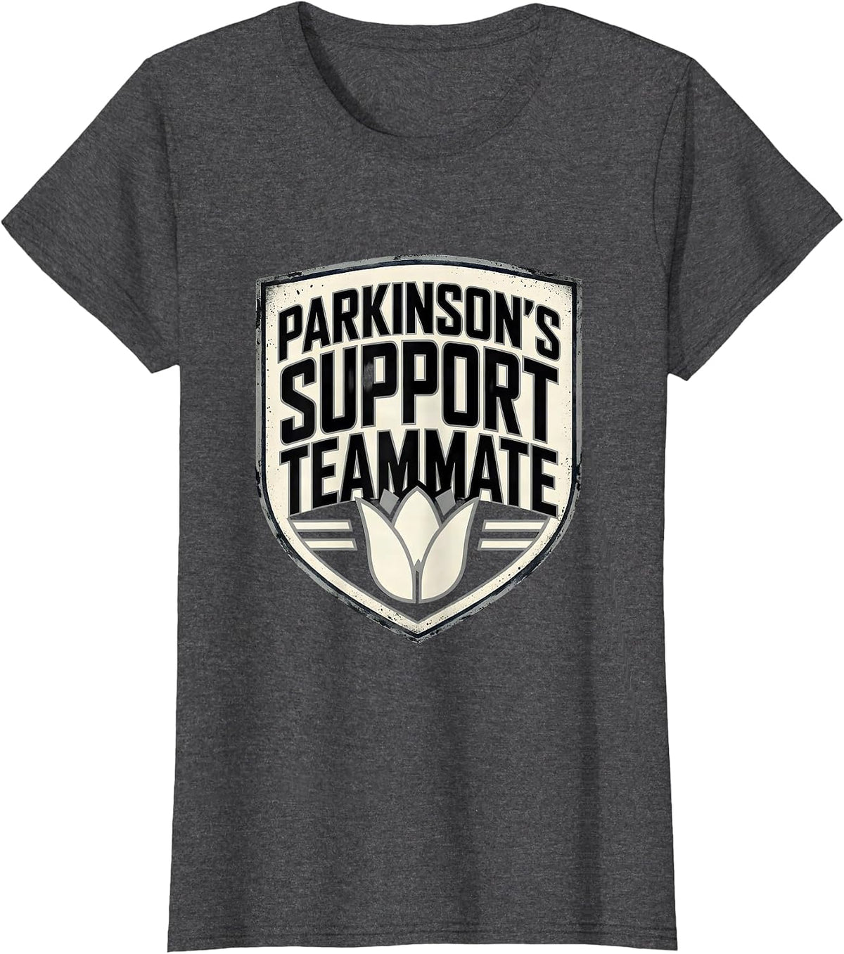 Women's Parkinson's Support Teammate Sports Awareness T-Shirt - Dark Heather Grey