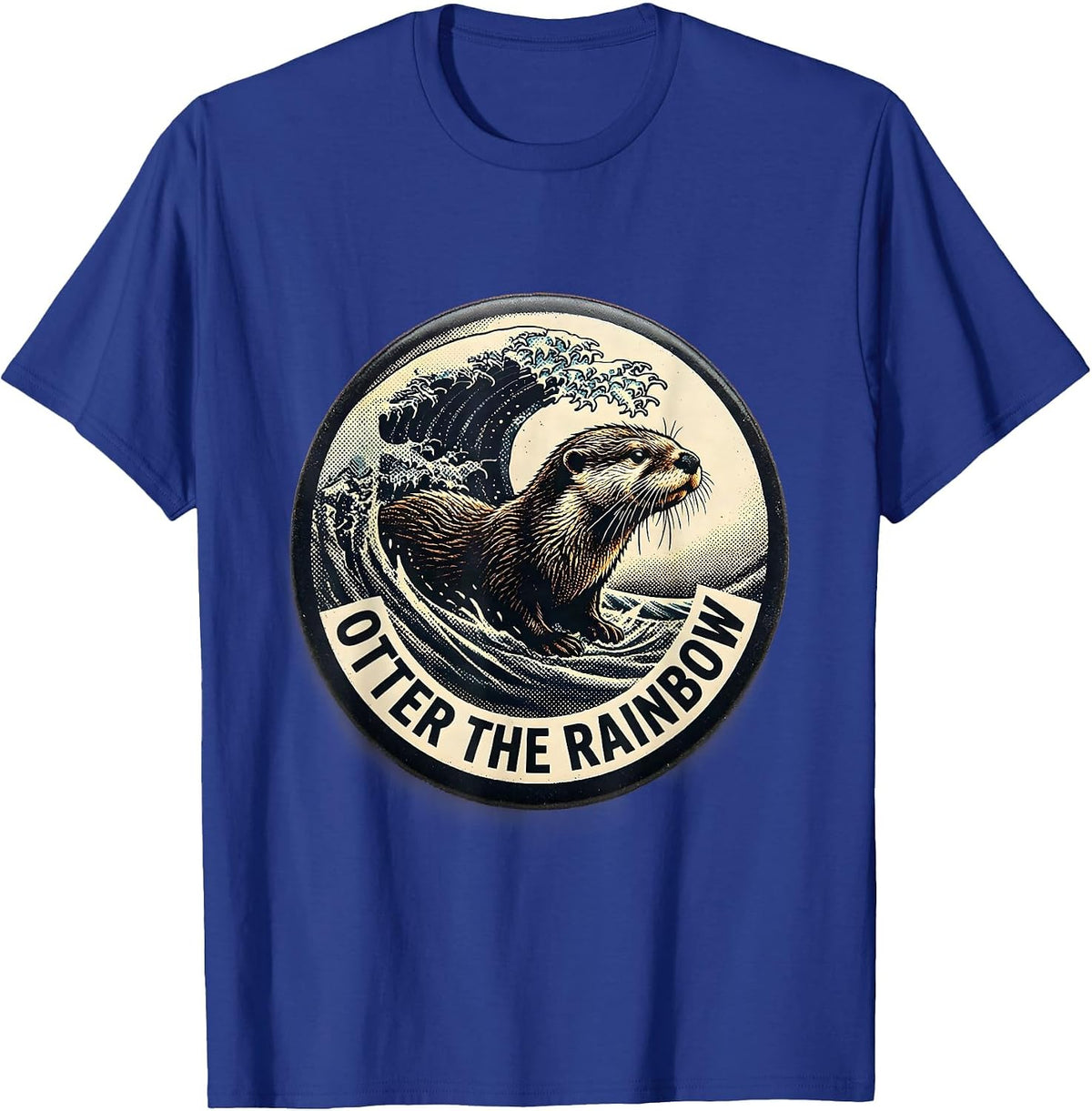 Men's Otter The Rainbow Funny Sea Otter Lover Animal Humor T-Shirt - Royal Blue