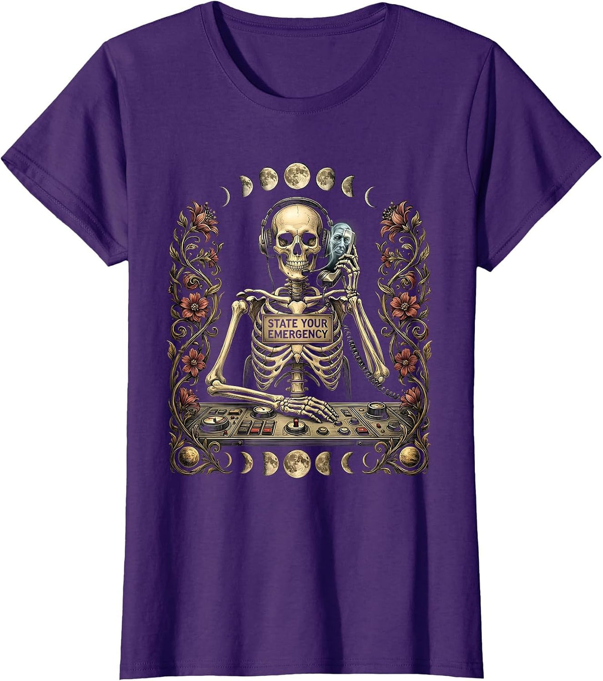 Women's State Your Emergency Halloween Dispatcher Emergency Services T-Shirt - Purple
