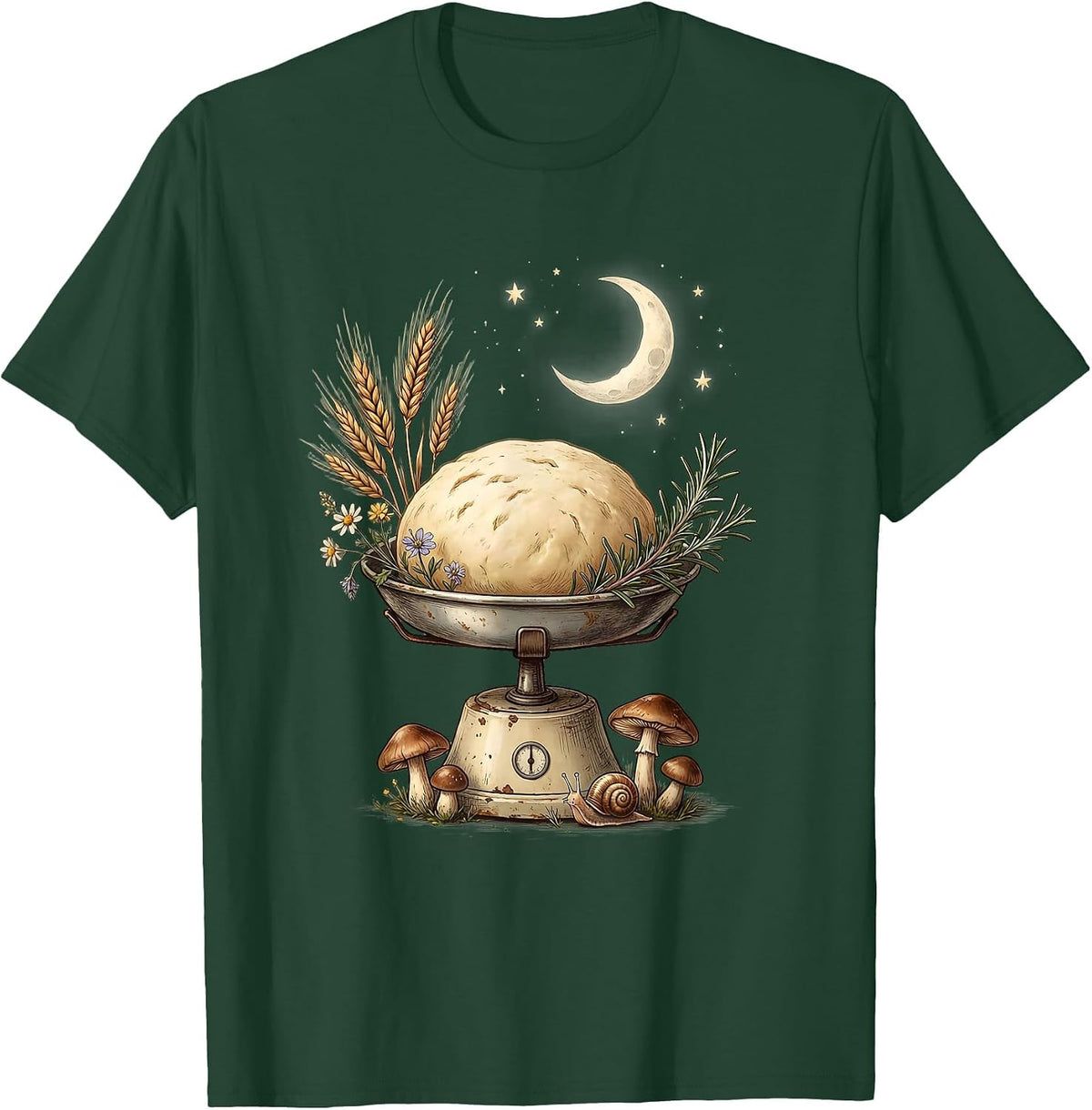 In My Sourdough Era Vintage Kitchen Scale Tee T-Shirt - Dark Green