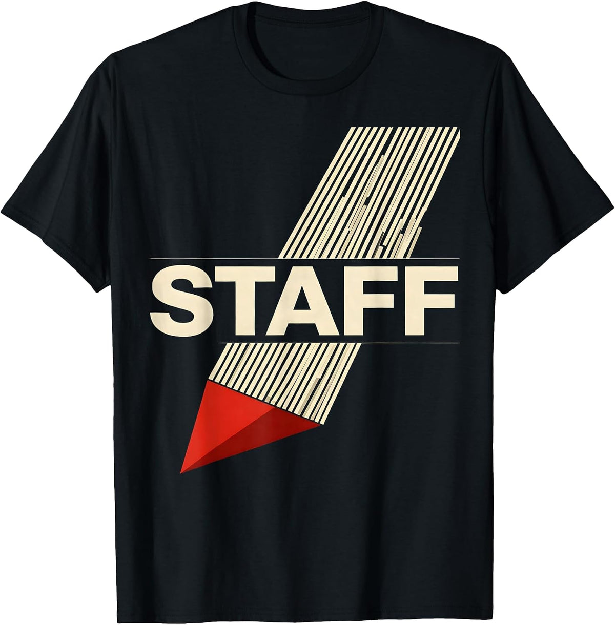 Men's STAFF Bold Security Guard Sheriff Costume Novelty T-Shirt - Black