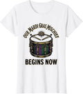 Women's Our Mardi Gras Mischief Begins Now Vintage Carnival Party T-Shirt - White