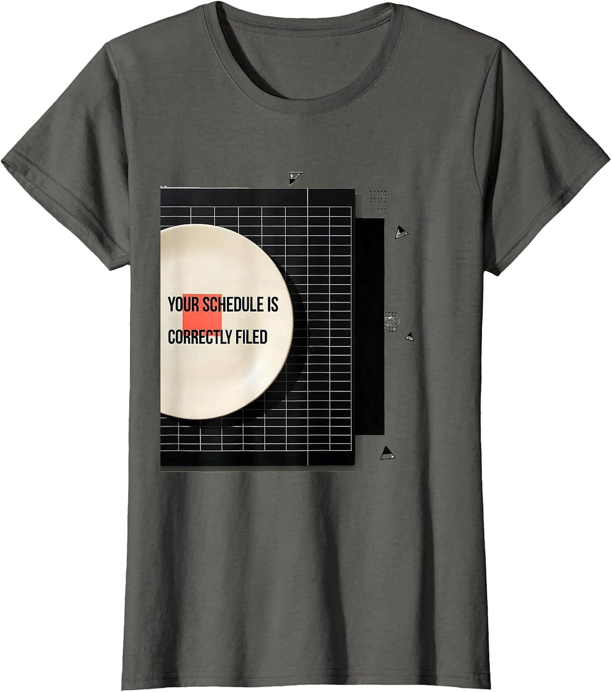 Women's Your Schedule Is Correctly Filed Groovy School Counselor T-Shirt - Asphalt Grey