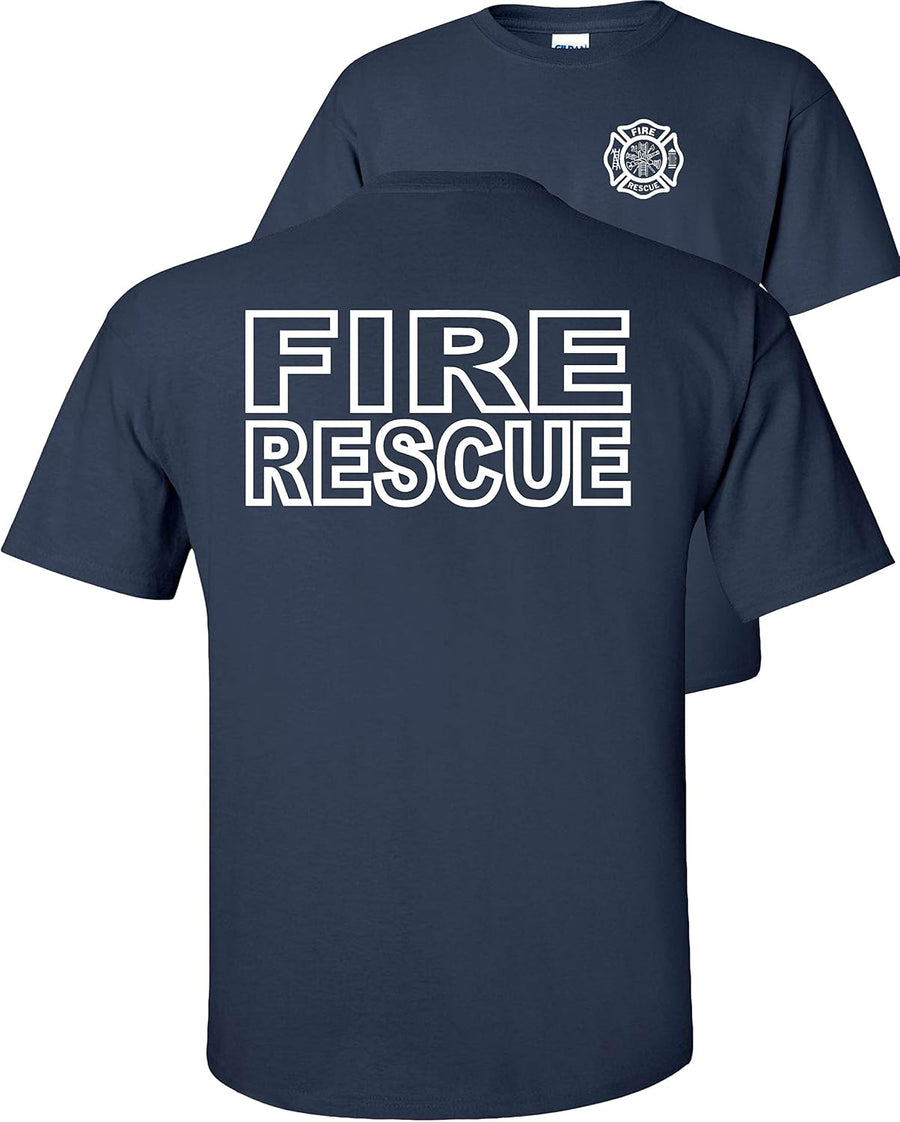 Fire Rescue T-Shirt-Navy-M - As Pictured