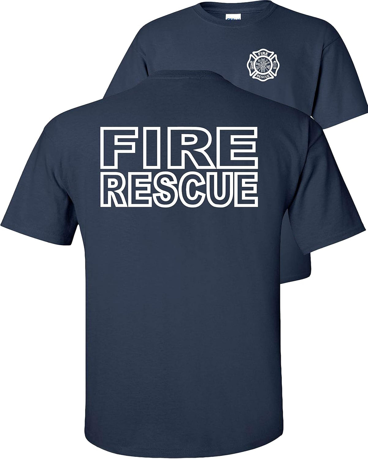Fire Rescue T-Shirt-Navy-S - As Pictured