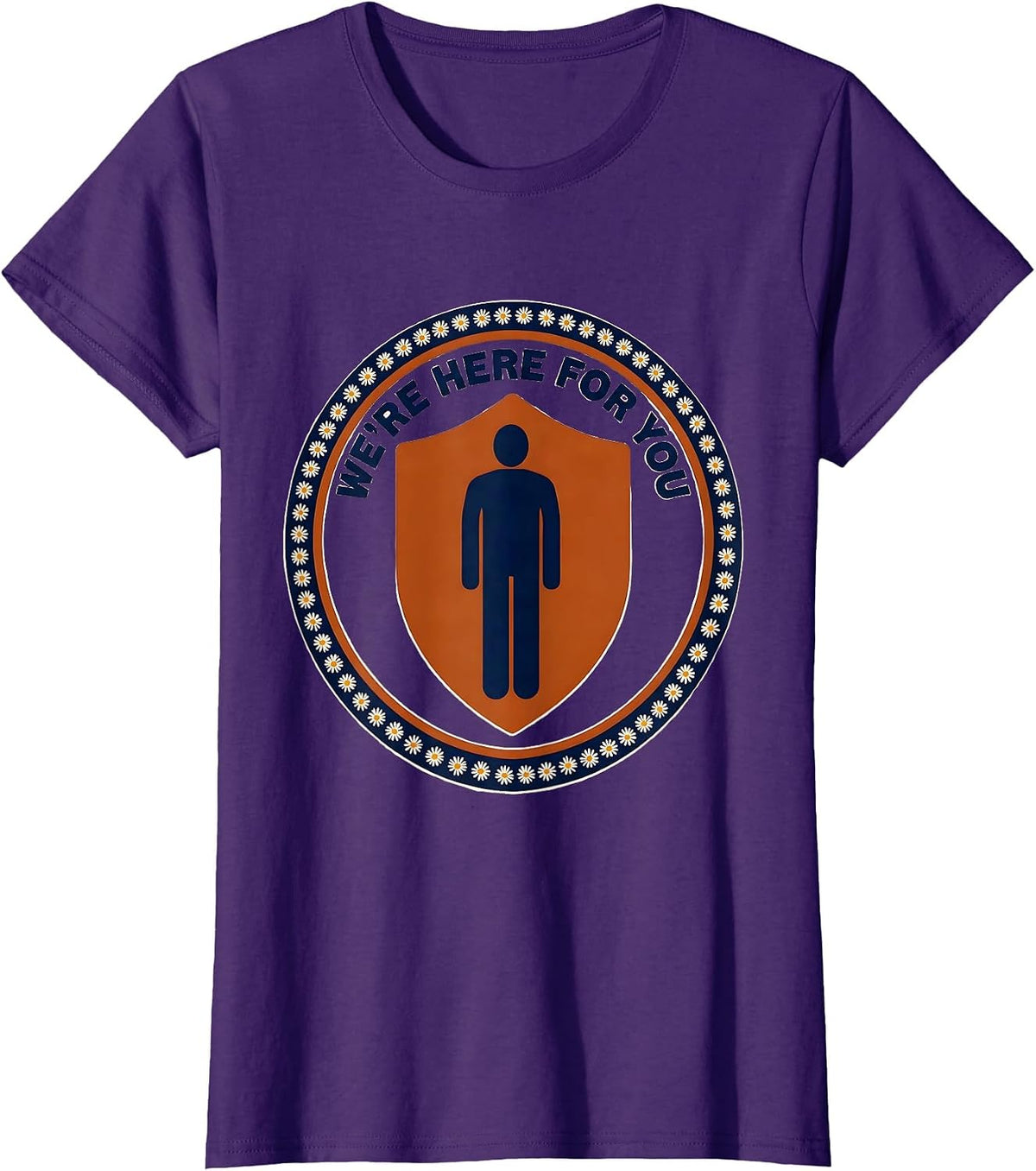 Women's We're Here For You Warm School Counselor Student Support T-Shirt - Purple