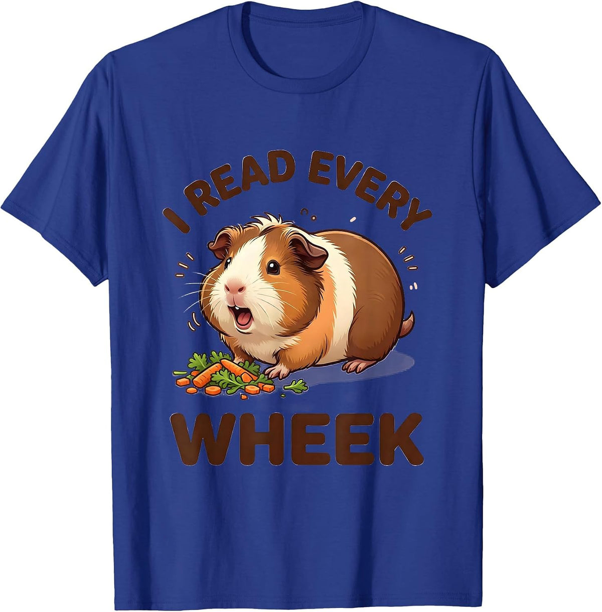 I Read Every Wheek Cute Kawaii Guinea Pig Lover Humor T-Shirt - Royal Blue
