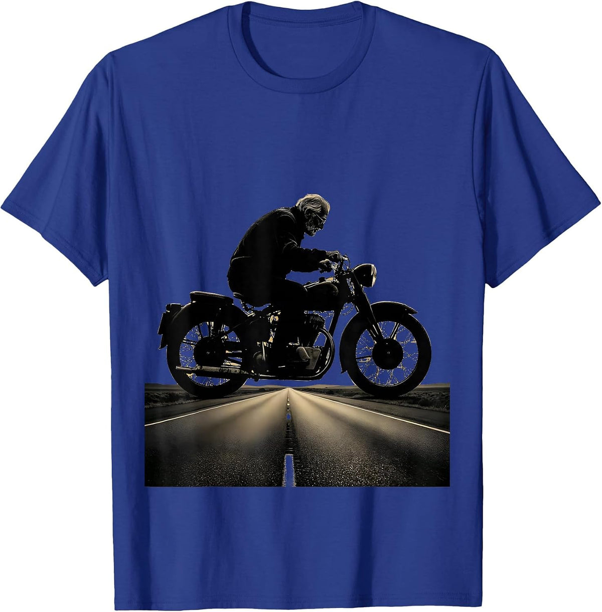 Grandpa Vintage Motorcycle Highway Rider Graphic T-Shirt - Royal Blue