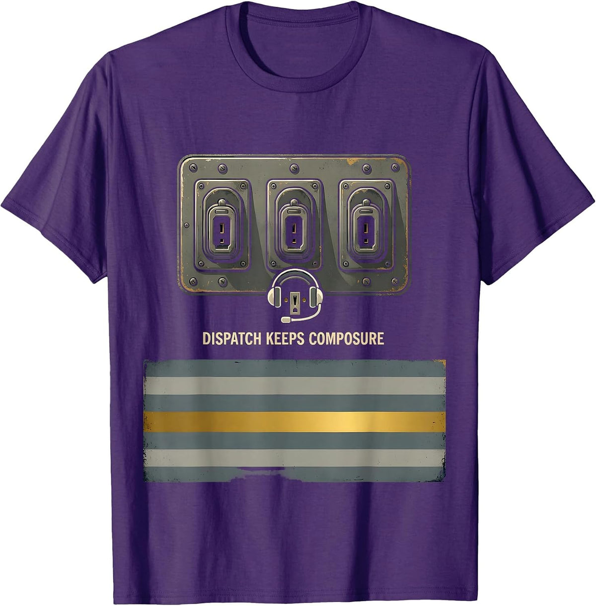 Men's Dispatch Keeps Composure Vintage First Responder Tribute T-Shirt - Purple