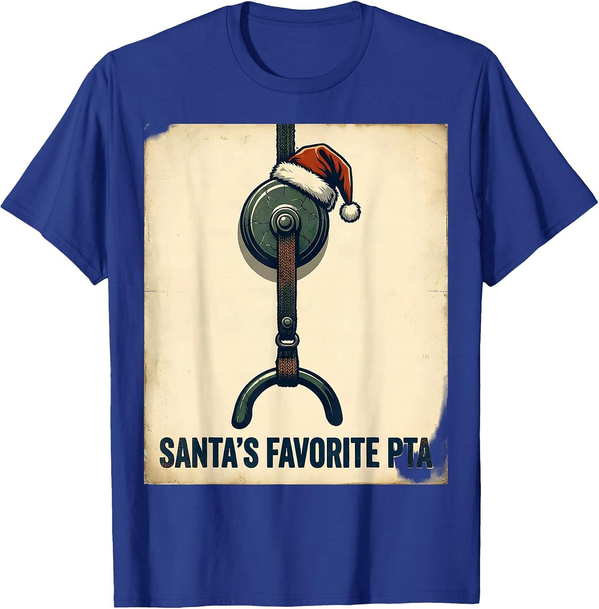 Santa's Favorite PTA Vintage Physical Therapist Christmas T-Shirt - Royal Blue