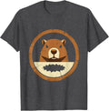 Men's I Smell Snow Groundhog Emerging From Snowy Hole T-Shirt - Dark Heather Grey