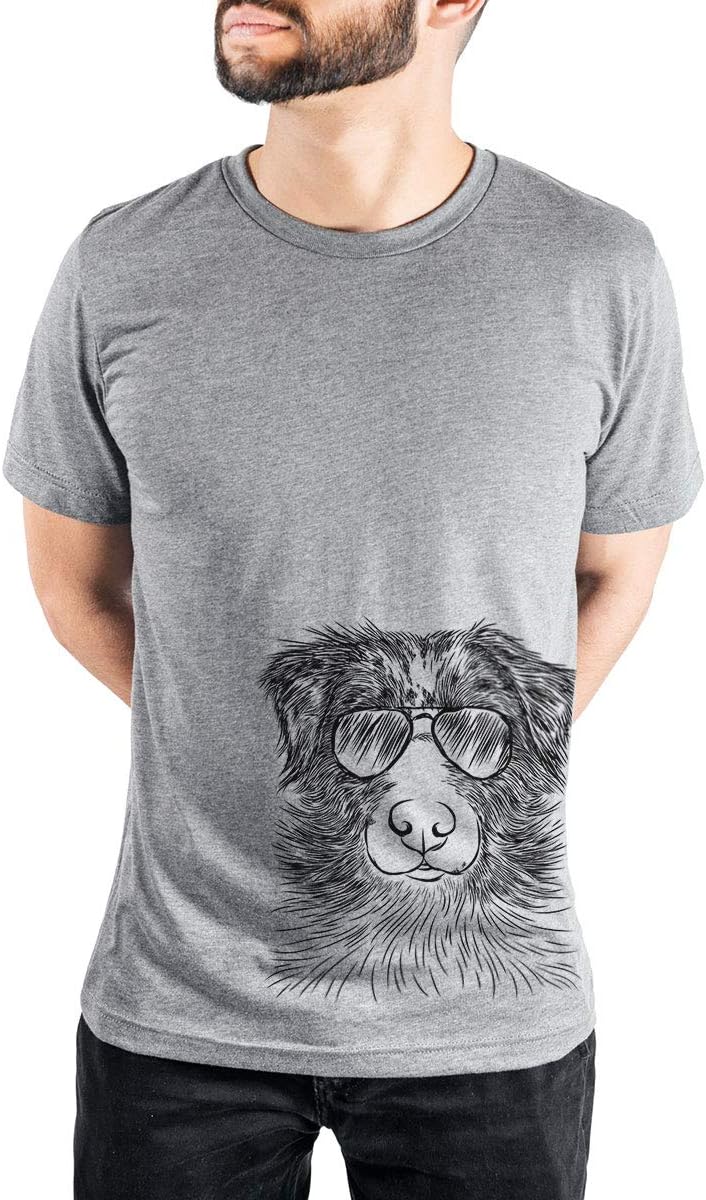 Aviator Gram the Australian Shepherd Triblend T-Shirt - Unisex Grey Crew Neck