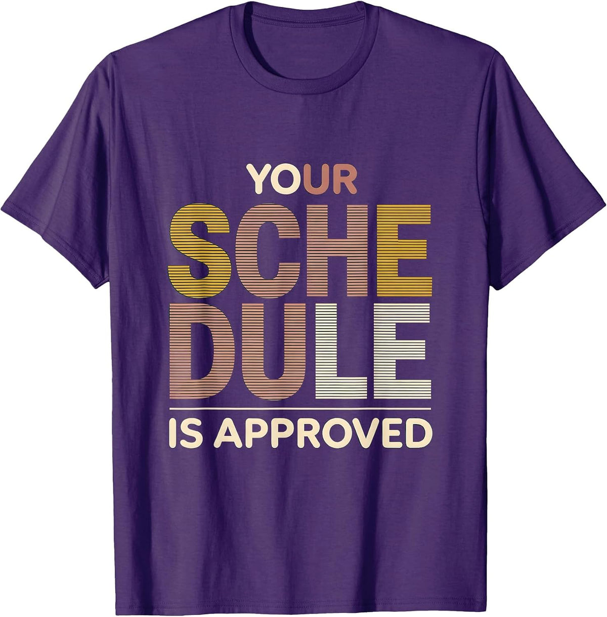 Your Schedule Is Approved Groovy Retro School Counselor T-Shirt - Purple
