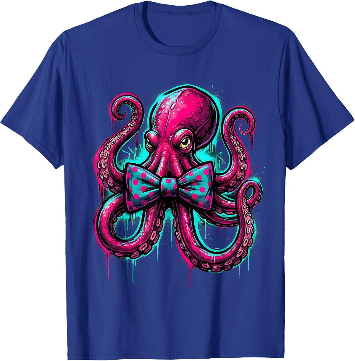 Suave Octopus Bow Tie Rizz Autism Awareness T-Shirt - Royal Blue