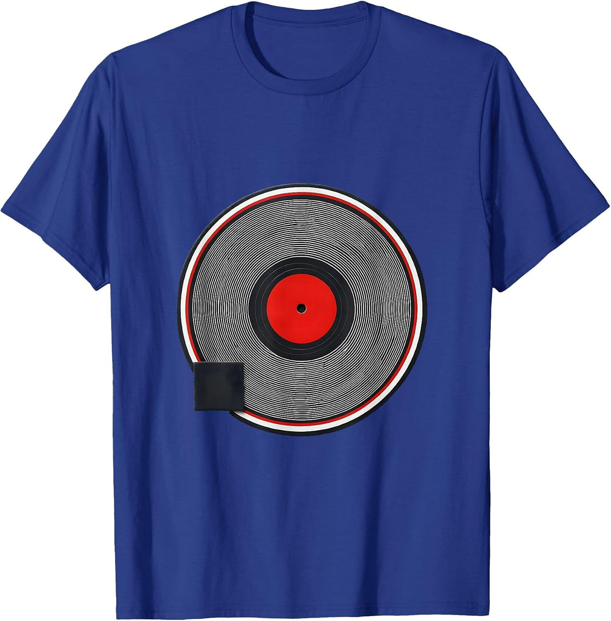 Sealed Vinyl Record Turntable Badge Retro Music Lover T-Shirt - Royal Blue