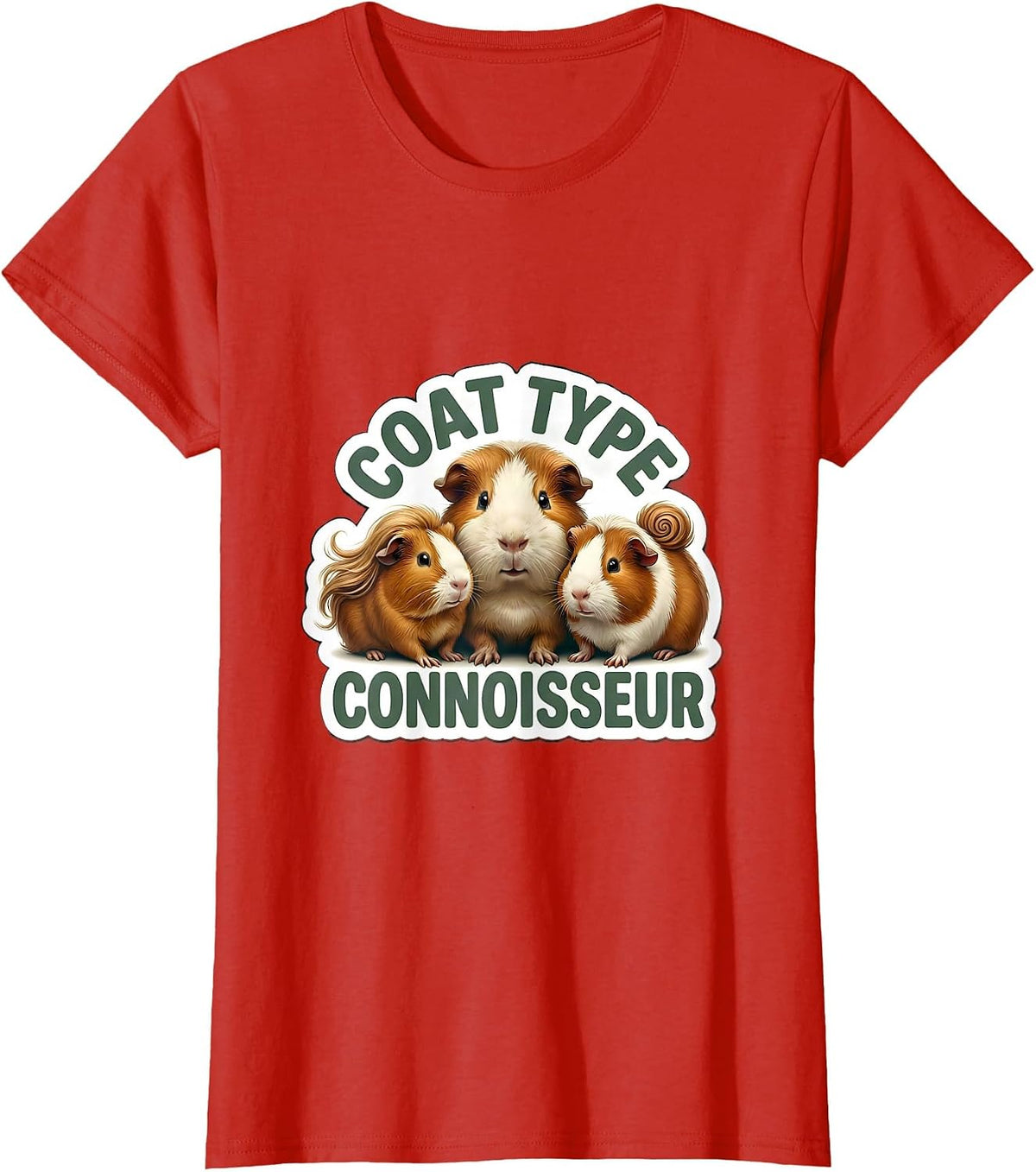Coat Type Connoisseur Funny Guinea Pig Lover Pet Pig Humor T-Shirt - Red