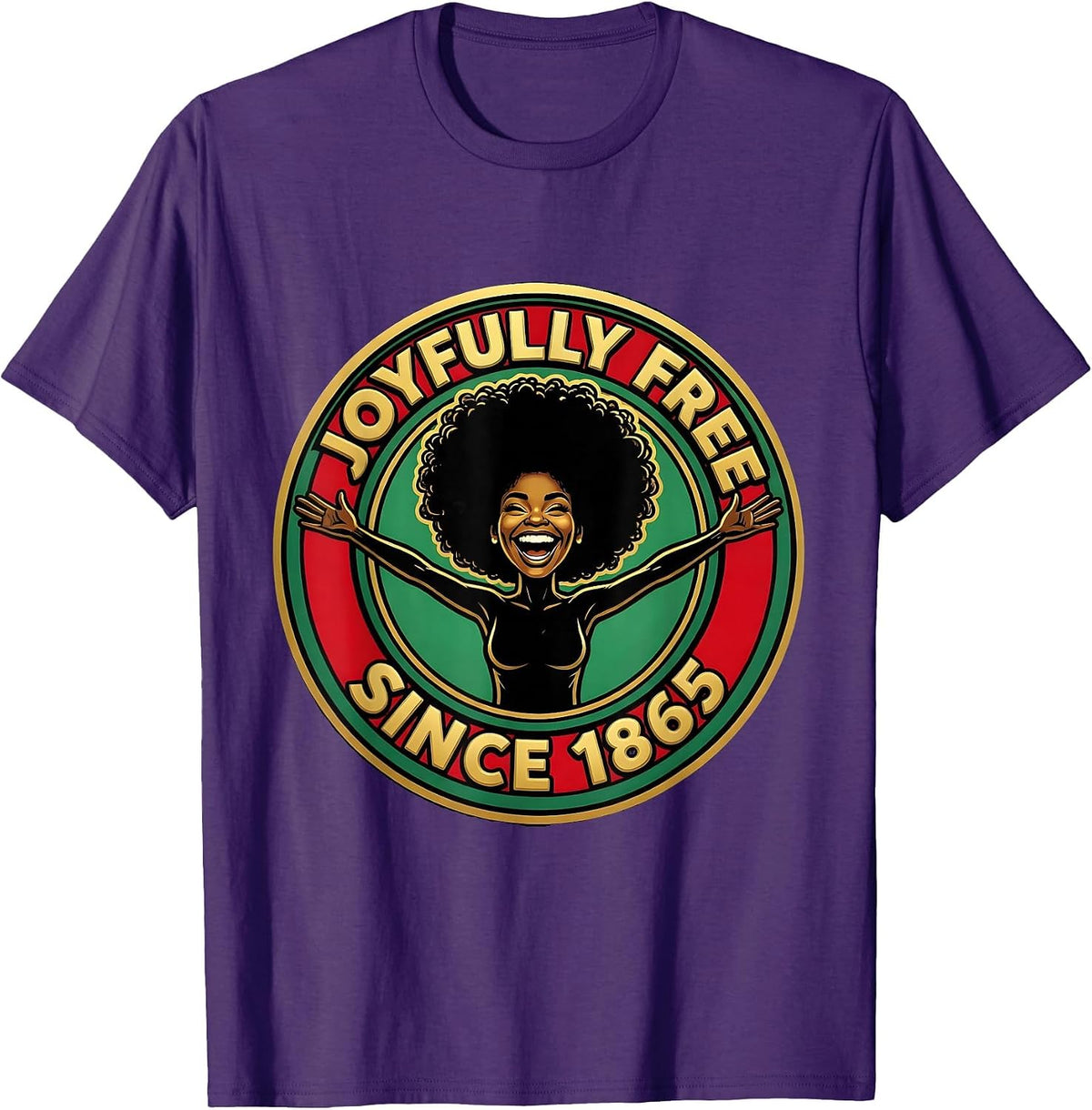 Joyfully Free Since 1865 Juneteenth Celebration Design T-Shirt - Purple