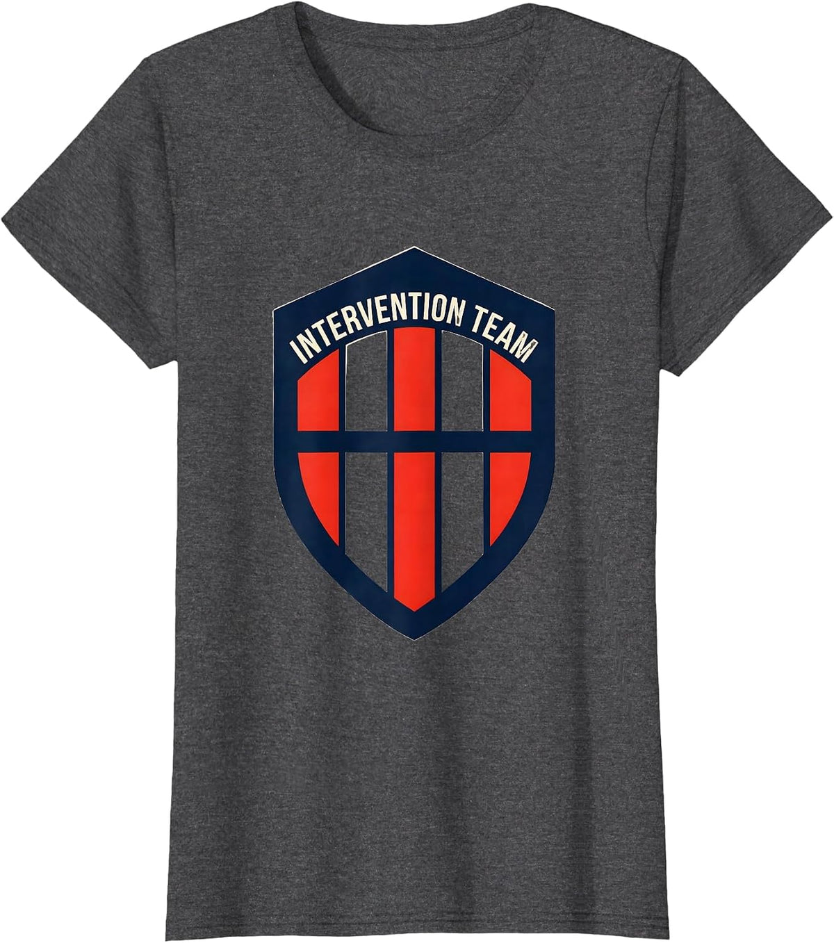 Women's Intervention Team Emblem Early Intervention Teacher Squad T-Shirt - Dark Heather Grey